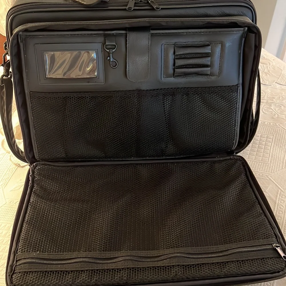 BEAUTIFUL CASE-TEK BLACK LEATHER LAPTOP CARRYING CASE - Picture 7 of 10